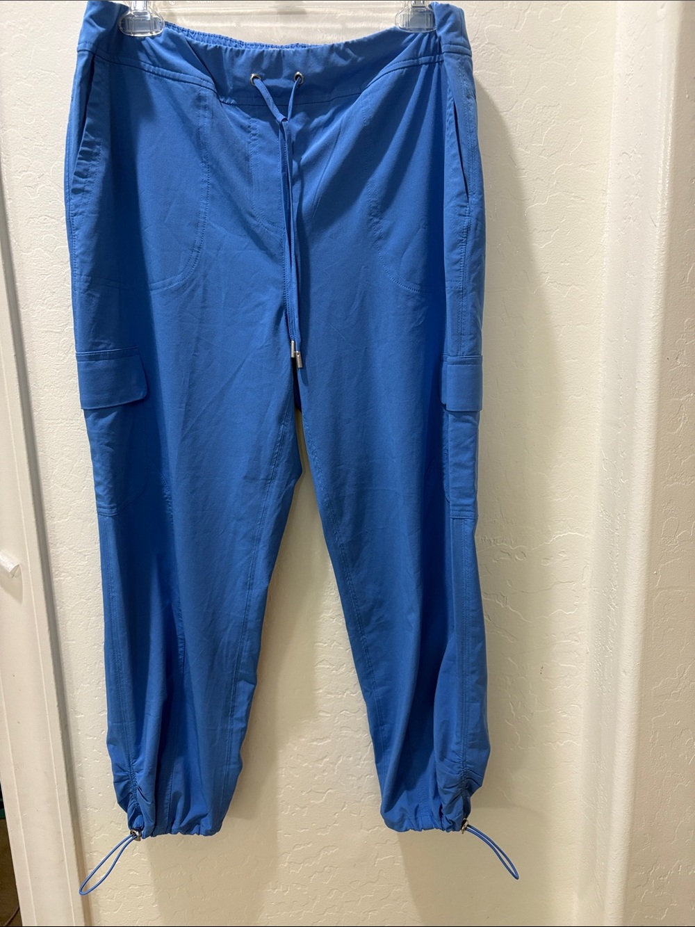 Drawstring Cargo Pants - Blue